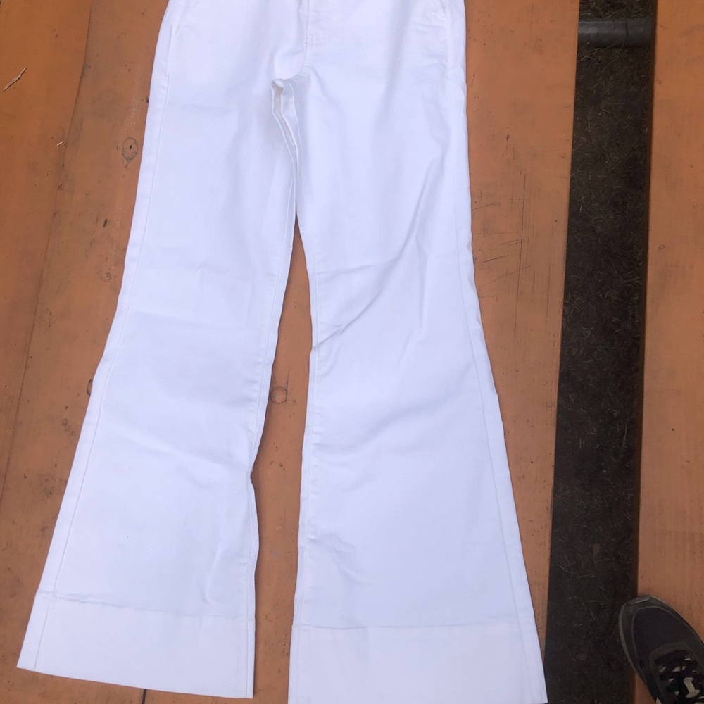 Elegant White Wide Leg Women's Jeans
